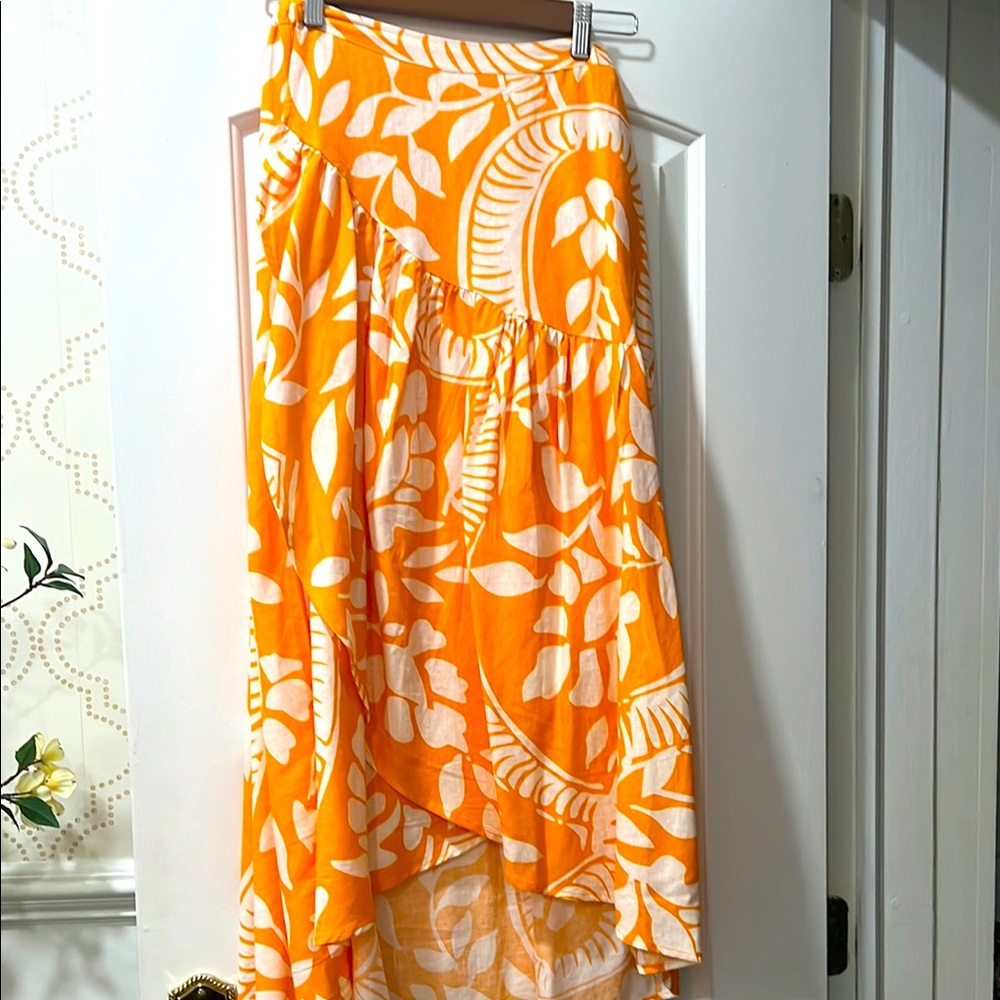 Orange Floral Skirt